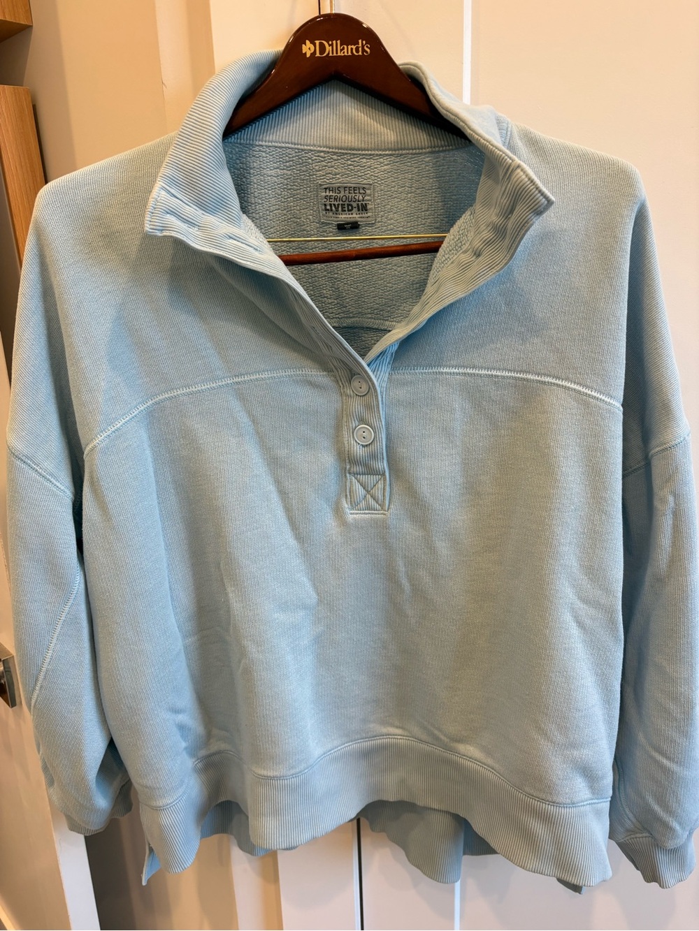 American Eagle Outfitters Big Hug Lived In Henley Pullover Sweatshirt